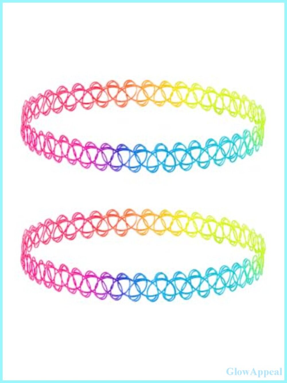 Stretchy Plastic Tattoo Choker Necklace Set 2PC Y2K 90s Retro Jewelry